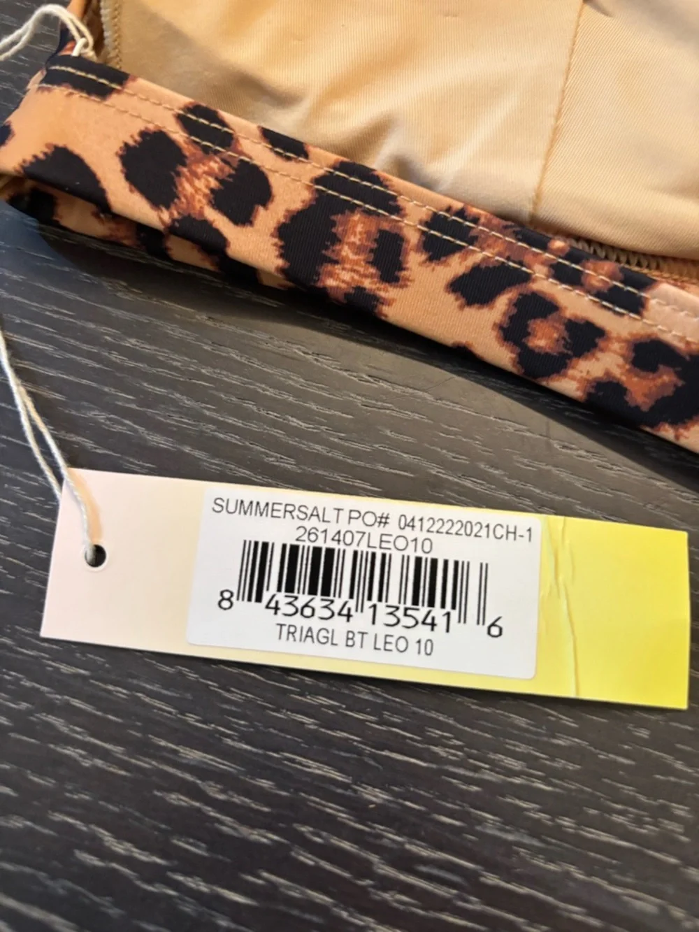Summersalt Leopard-Print The Triangle Bikini Top Size 10